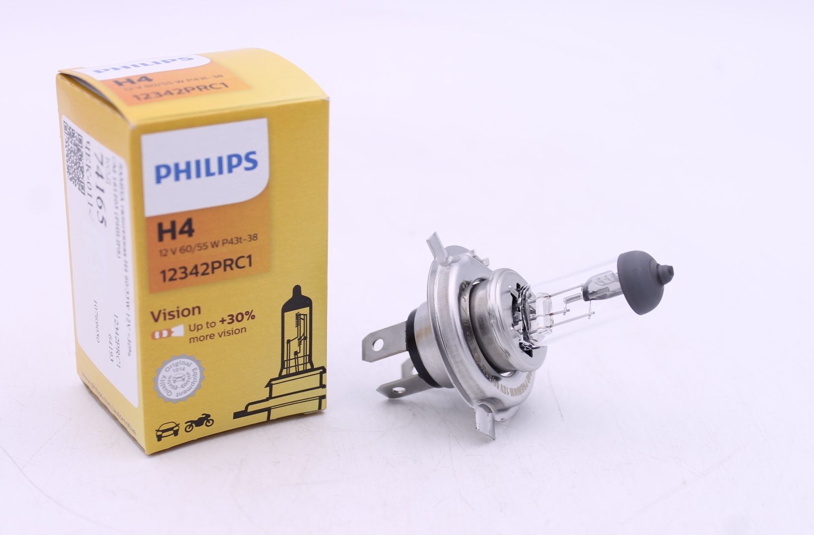 12342PRC1 PHILIPS ЛАМПА ГАЛОГЕННАЯ H4 60/55W 12V +30% СМ 161205