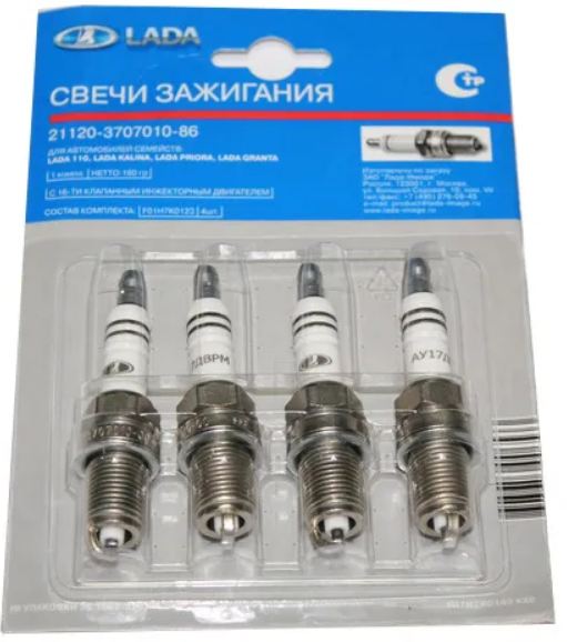 21120370701086 LADA СВЕЧА ЗАЖИГАНИЯ ВАЗ 2112~ ( КОМПЛЕКТ ) АУ17ДВРМ ИННЖ. 16КЛ.