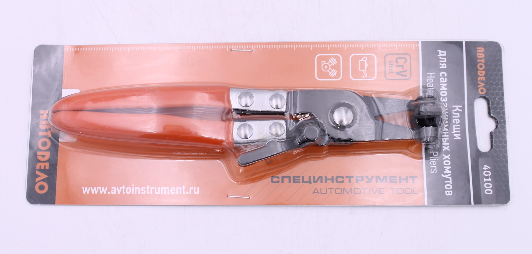 40100 АВТОДЕЛО КЛЕЩИ ДЛЯ САМОЗАЖИМНЫХ (ПРУЖИННЫХ) ХОМУТОВ ПРЯМЫЕ