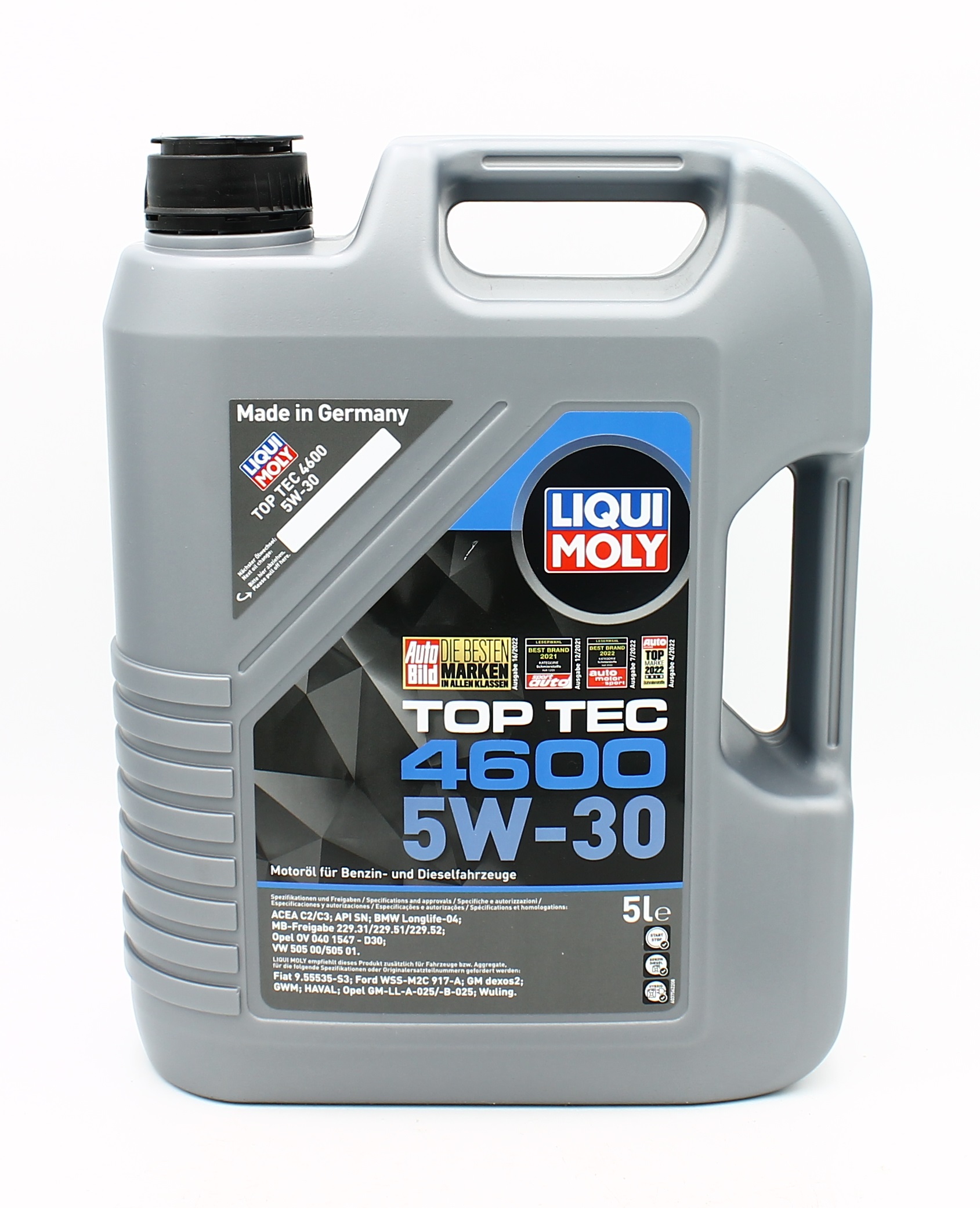 8033 LIQUI MOLY СИНТЕТИЧЕСКОЕ МОТОРНОЕ МАСЛО ~ 5W30 5Л TOP TEC 4600 (C2/C3 SN)