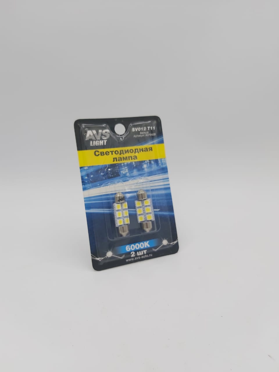 A07042S AVS ЛАМПА СВЕТОДИОДНАЯ 36ММ. БЛИСТЕР 2 ШТ.