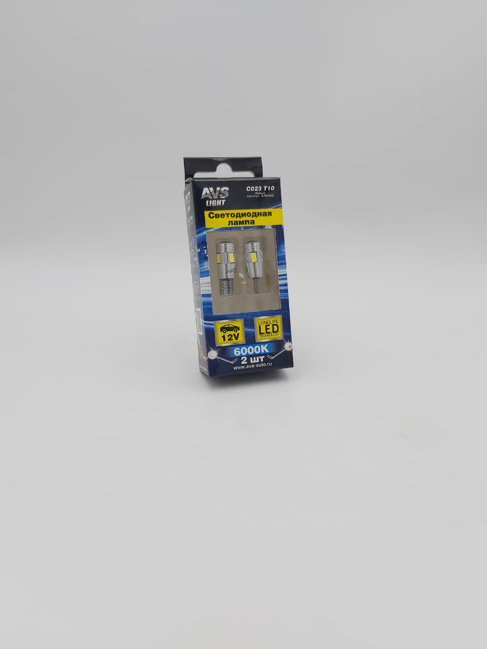 A78458S AVS ЛАМПА СВЕТОДИОДНАЯ (С ОБМАНКОЙ) C023 T10(W2.1X9.5D)CANBUS 5SMD 5730.К-КТ 2 ШТ
