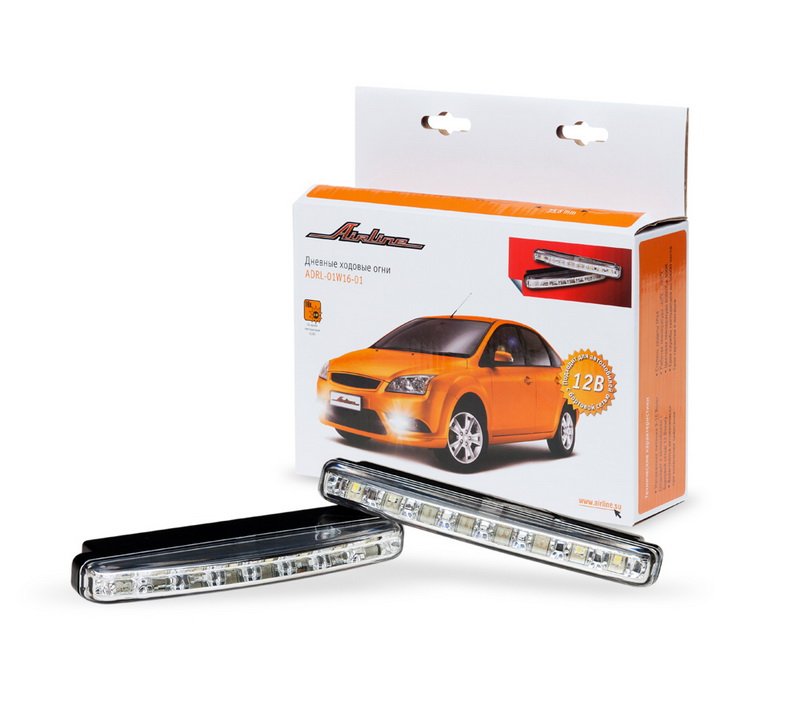 ADRL01W1601 AIRLINE ДНЕВНЫЕ ХОДОВЫЕ ОГНИ СВЕТОДИОДНЫЕ 12В. 0.1 ВТ. 8 LED ДИОДОВ (К-Т 2 ШТ.)