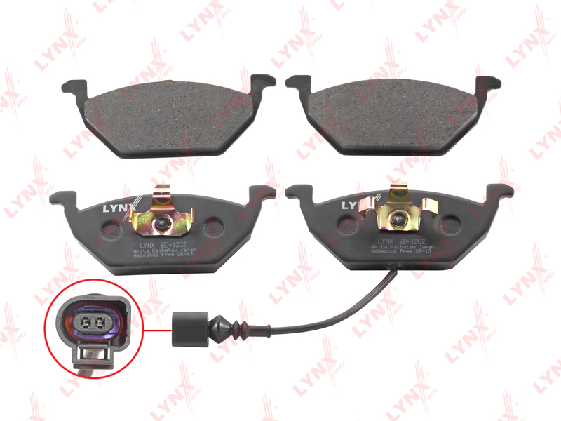 BD1202 LYNX КОЛОДКИ ТОРМОЗНЫЕ ПЕРЕДНИЕ КОМПЛЕКТ С ДАТЧИКОМ ИЗНОСА 146 X 54.7 X 19.6