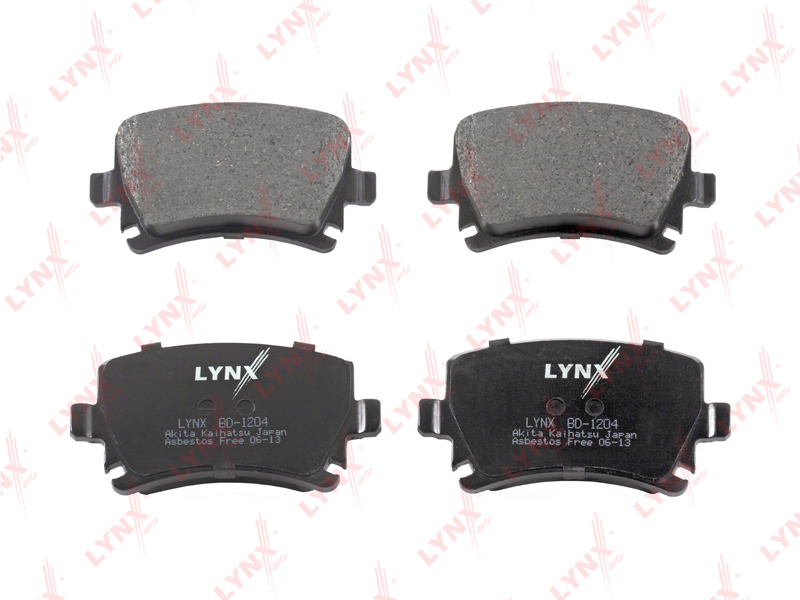 BD1204 LYNX КОЛОДКИ ТОРМОЗНЫЕ ЗАДНИЕ КОМПЛЕКТ 105.5 X 55.5