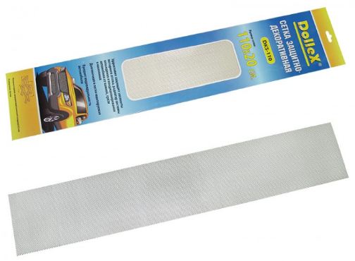 DKS110 DOLLEX СЕТКА ДЕКОРАТИВНАЯ (110*20СМ) ~ СЕРЕБРО (ЯЧЕЙКИ 8ММ Х 4ММ)