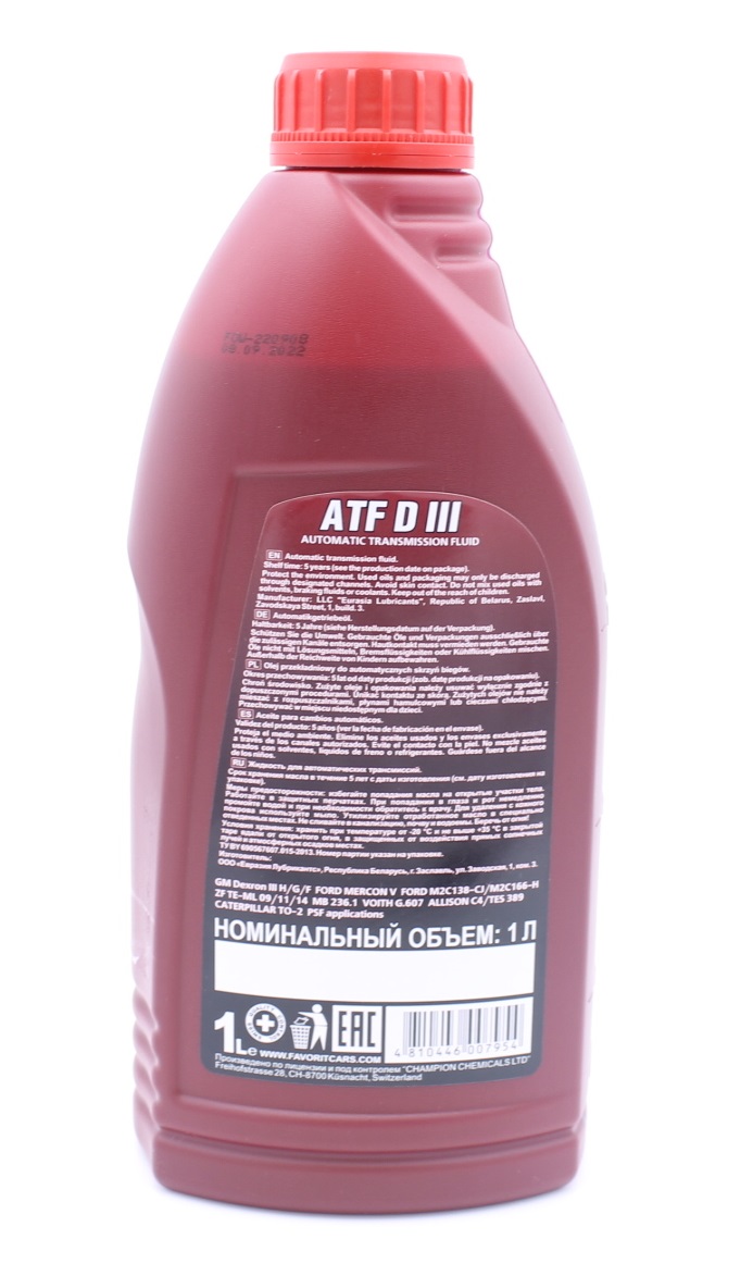 FV1215790001VO FAVORIT МАСЛО ТРАНСМИССИОННОЕ~ATF (DEXRON III) 1Л
