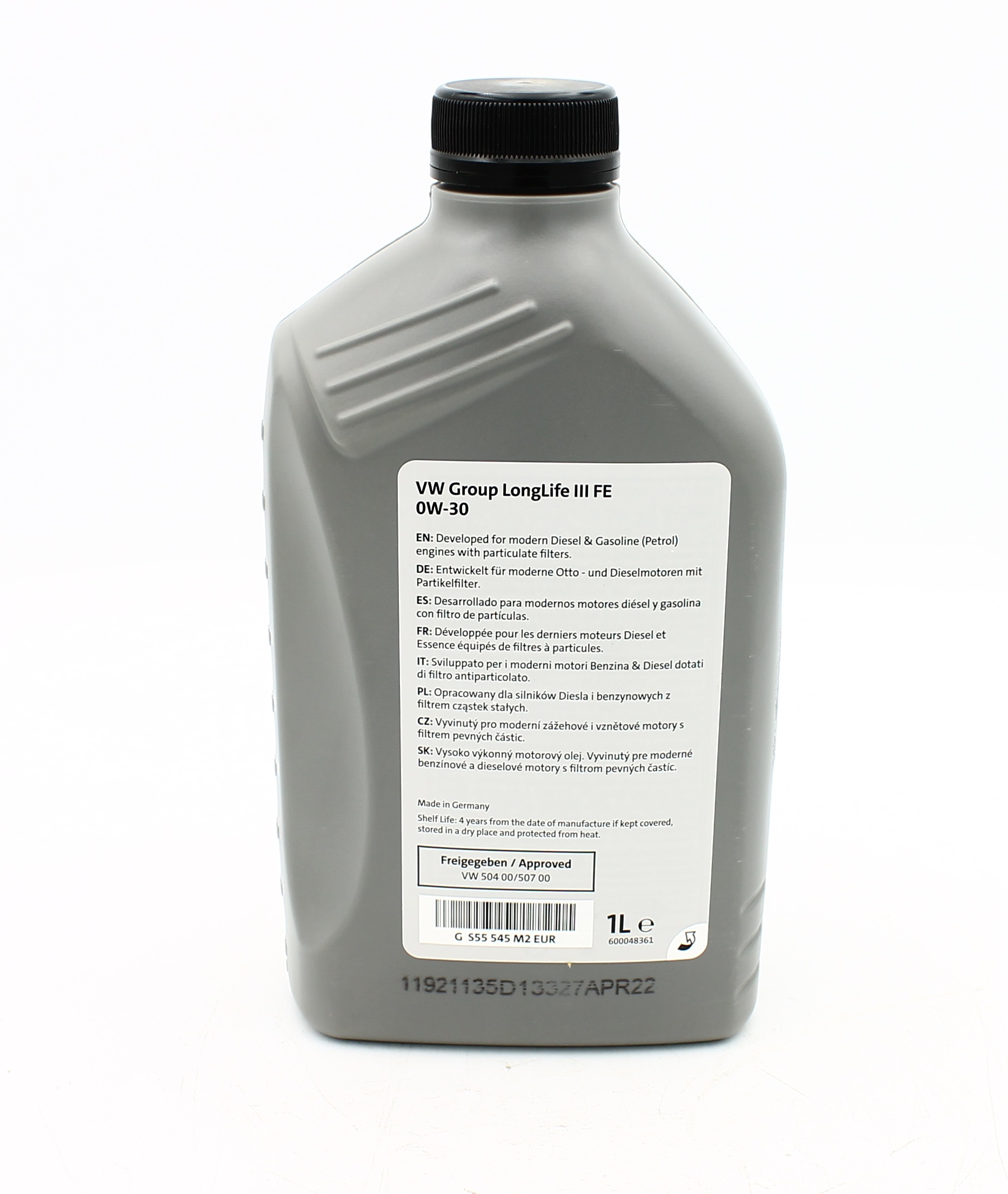 GS55545M2EUR VAG МАСЛО МОТОРНОЕ 0W30 50400/50700 LL-03 (EURO) 1L