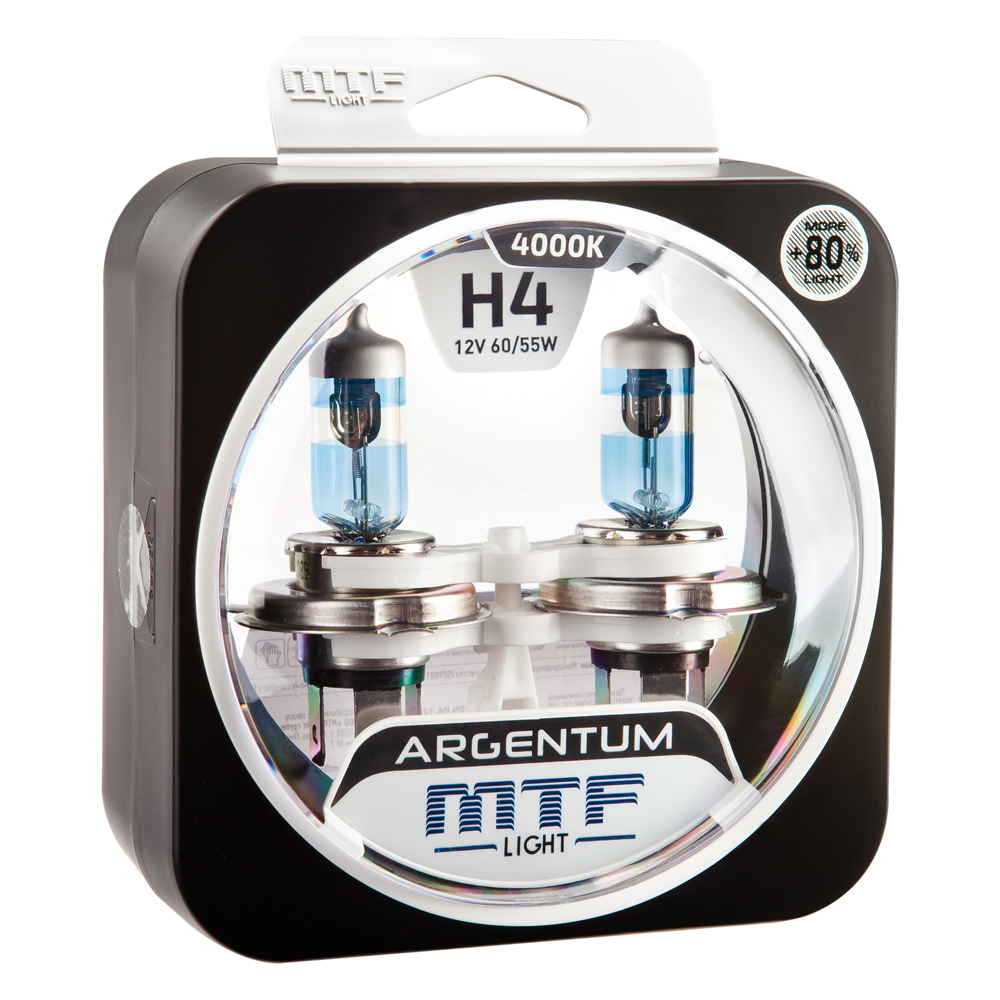 H8A1204 MTF LIGHT ЛАМПА ГАЛОГЕННАЯ H4 12V 55W ARGENTUM +80%(КОМПЛЕКТ 2ШТ)