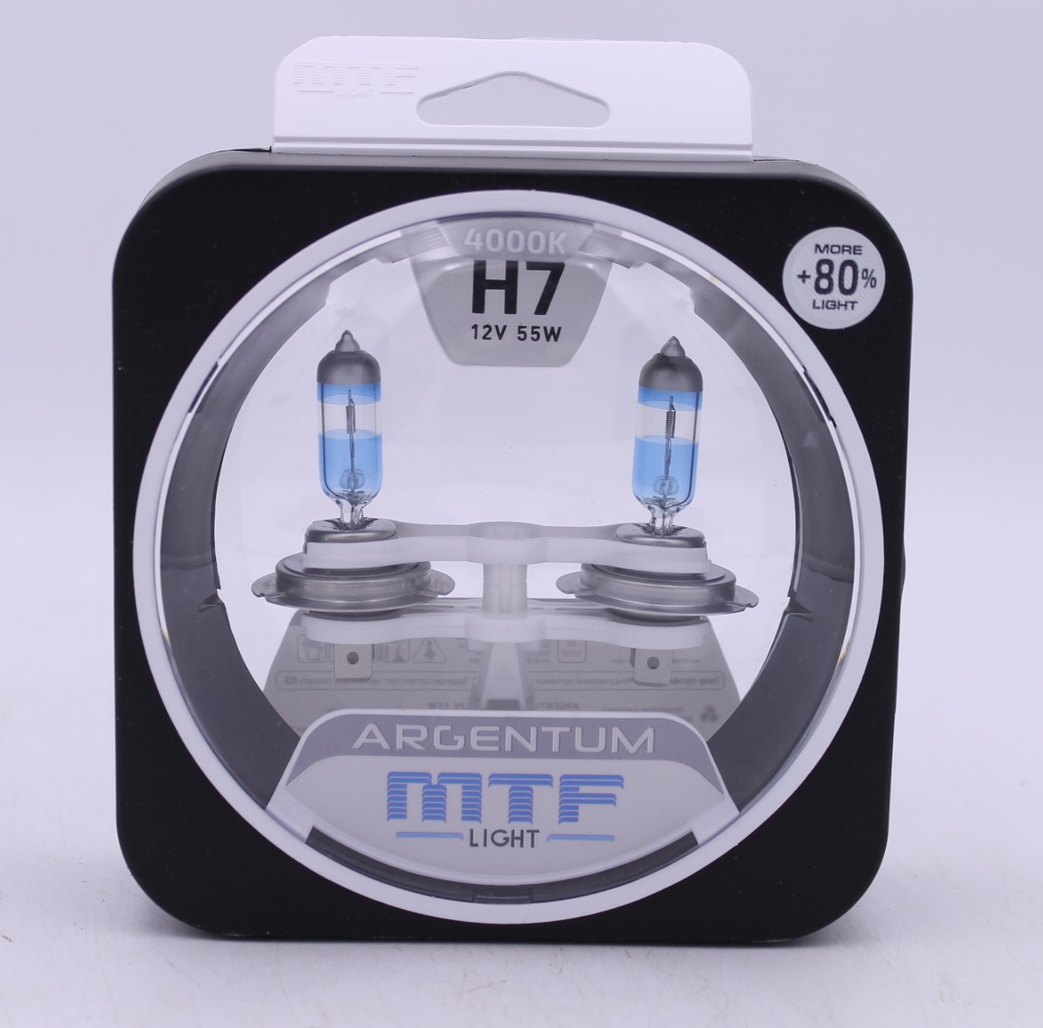 H8A1207 MTF LIGHT ЛАМПА ГАЛОГЕННАЯ H7 12V 55W ARGENTUM +80%(КОМПЛЕКТ 2ШТ)