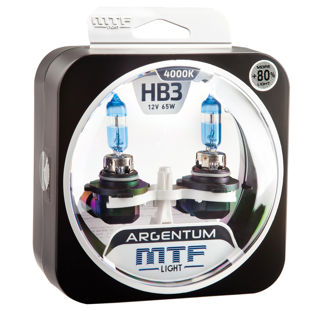H8A12B3 MTF LIGHT ЛАМПА ГАЛОГЕННАЯ HB3 (9005) 12V 65W ARGENTUM +80%(КОМПЛЕКТ 2ШТ)