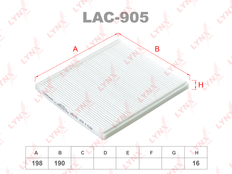 LAC905 LYNX ФИЛЬТР САЛОННЫЙ -- LIANA